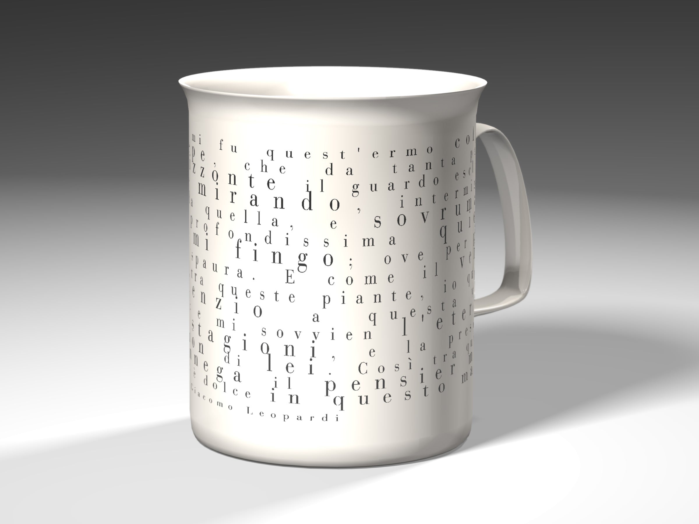 Tazza letteraria - L'infinito - G. Leopardi